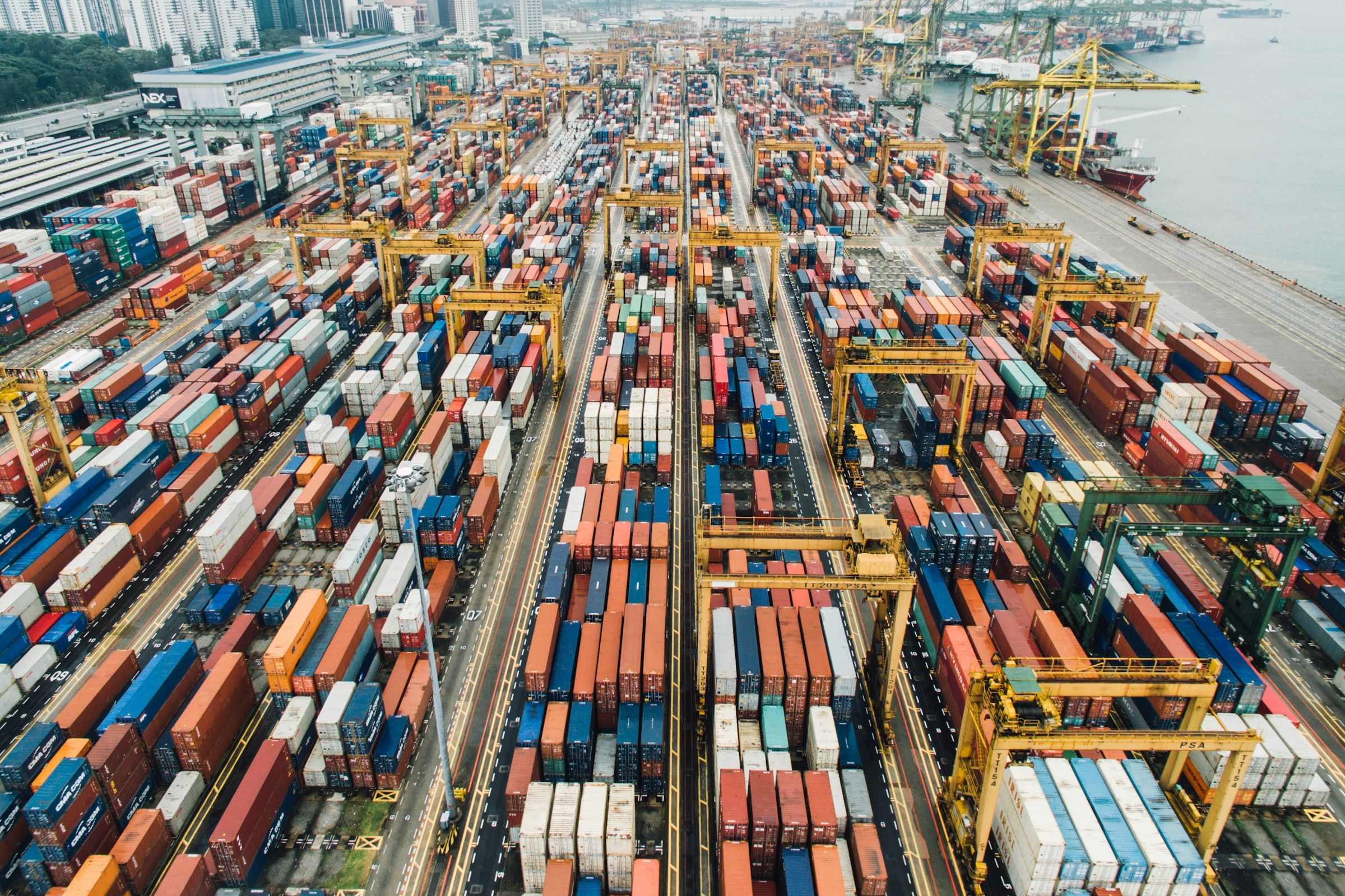 Container port supporting international trade